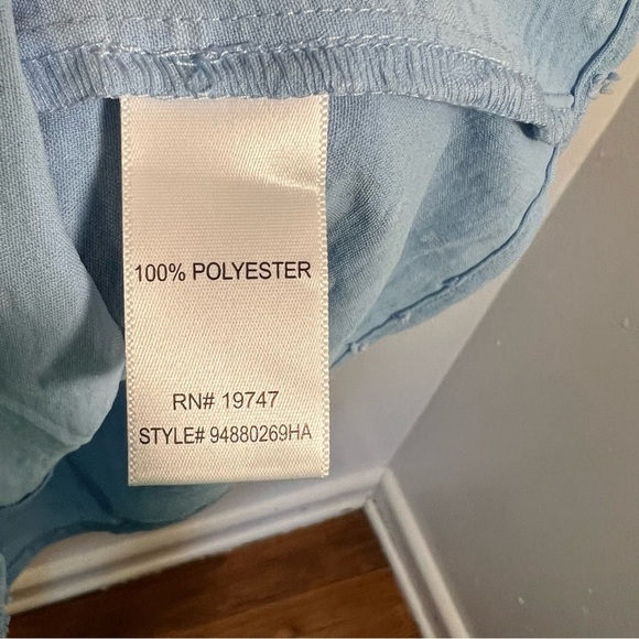 Counterparts Swiss Dot Blouse Light Blue Ruffle L - Picture 10 of 10